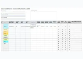 Subcontractor documentation tracker