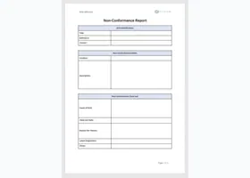 Non-conformance report template
