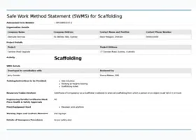 Safe work method statement — scaffolding