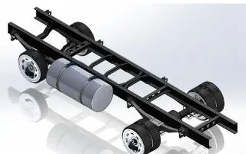 Truck chassis & fuel tank hanger