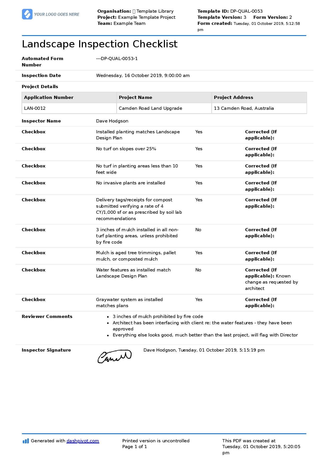 Landscape Design Quality Checklist