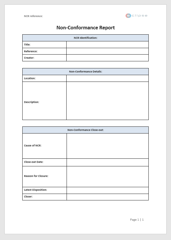 Non-Conformance-Report-Template-Simple