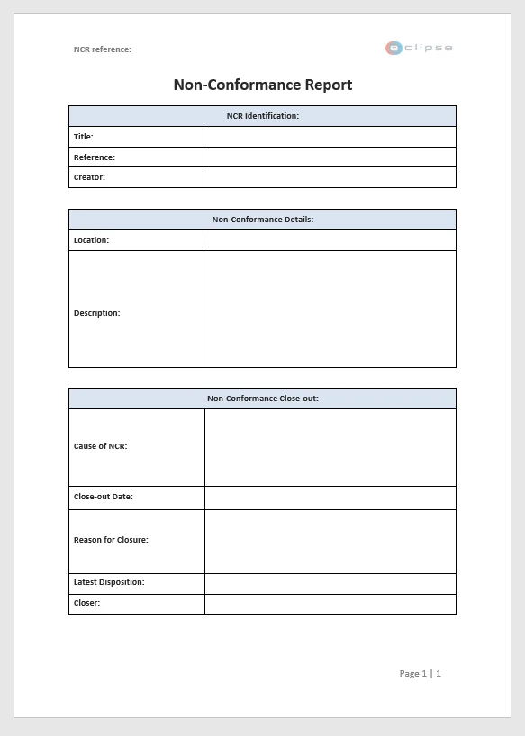 Non-Conformance-Report-Template-Simple